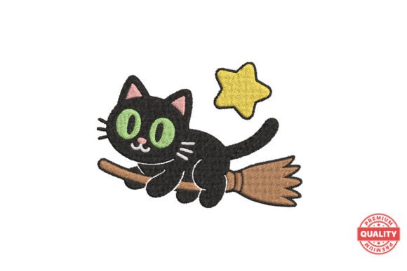 Black Cat on Broom Embroidery Design Review
