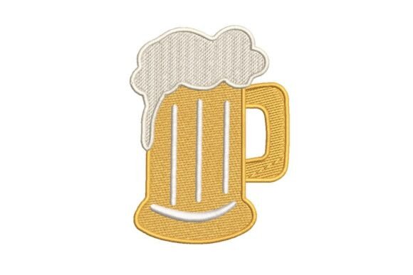 Cheerful Frothy Beer Mug Embroidery Design