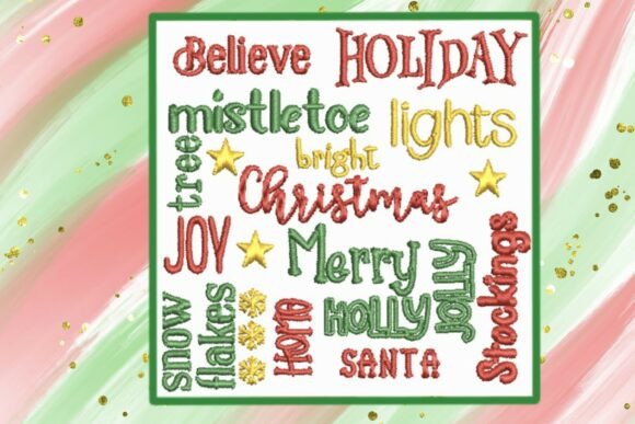 Christmas Word Art Embroidery Review for Apparel Design