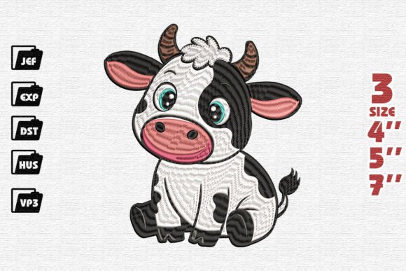 Cute Baby Cow Embroidery Design Review
