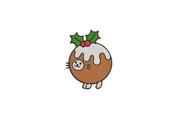 Cute Christmas Pudding Cat Embroidery Review
