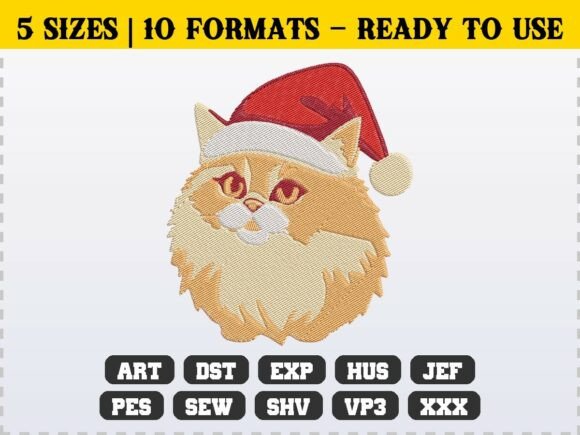Fluffy Persian Cat Christmas Embroidery Review