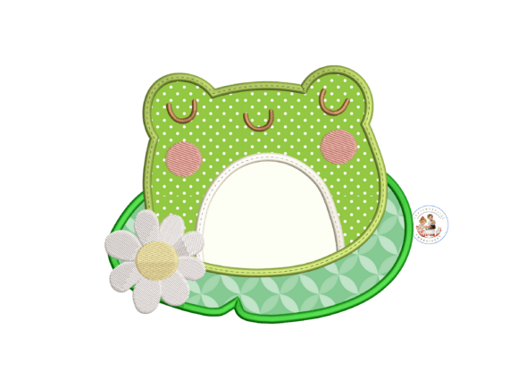 Frog Monogram Applique Embroidery Design