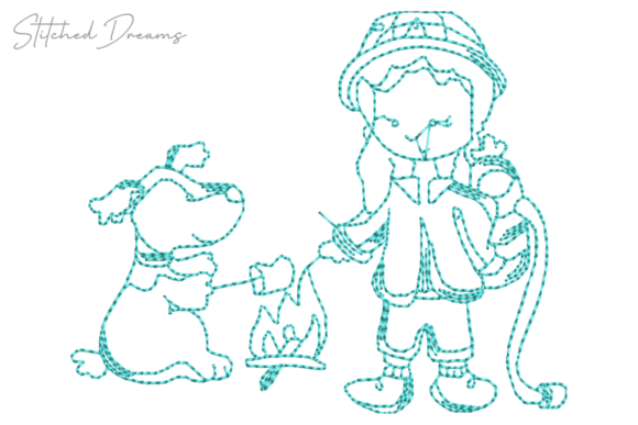 Girl and Dog Embroidery Design Review