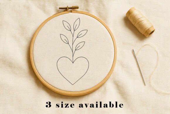 Heart Leaf Line Embroidery Design Review