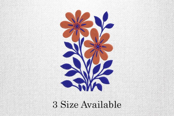 Orange and Blue Floral Embroidery Design Review