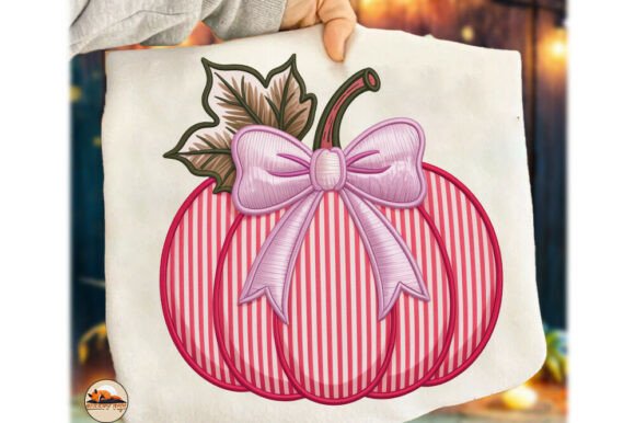 Preppy Pink Pumpkin Faux Embroidery Png Review