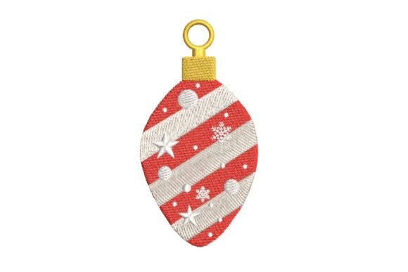 Striped Christmas Ornament Embroidery Design